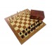 Zestaw: Figury szachowe Staunton nr 5/II w kasetce + szachownica drewniana nr 5 - standard turniejowy  (Z-34)